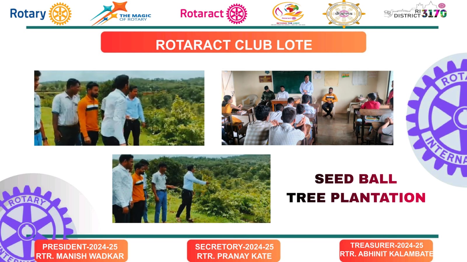 Rotaract club of Lote successfully completed seed ball tree plantation